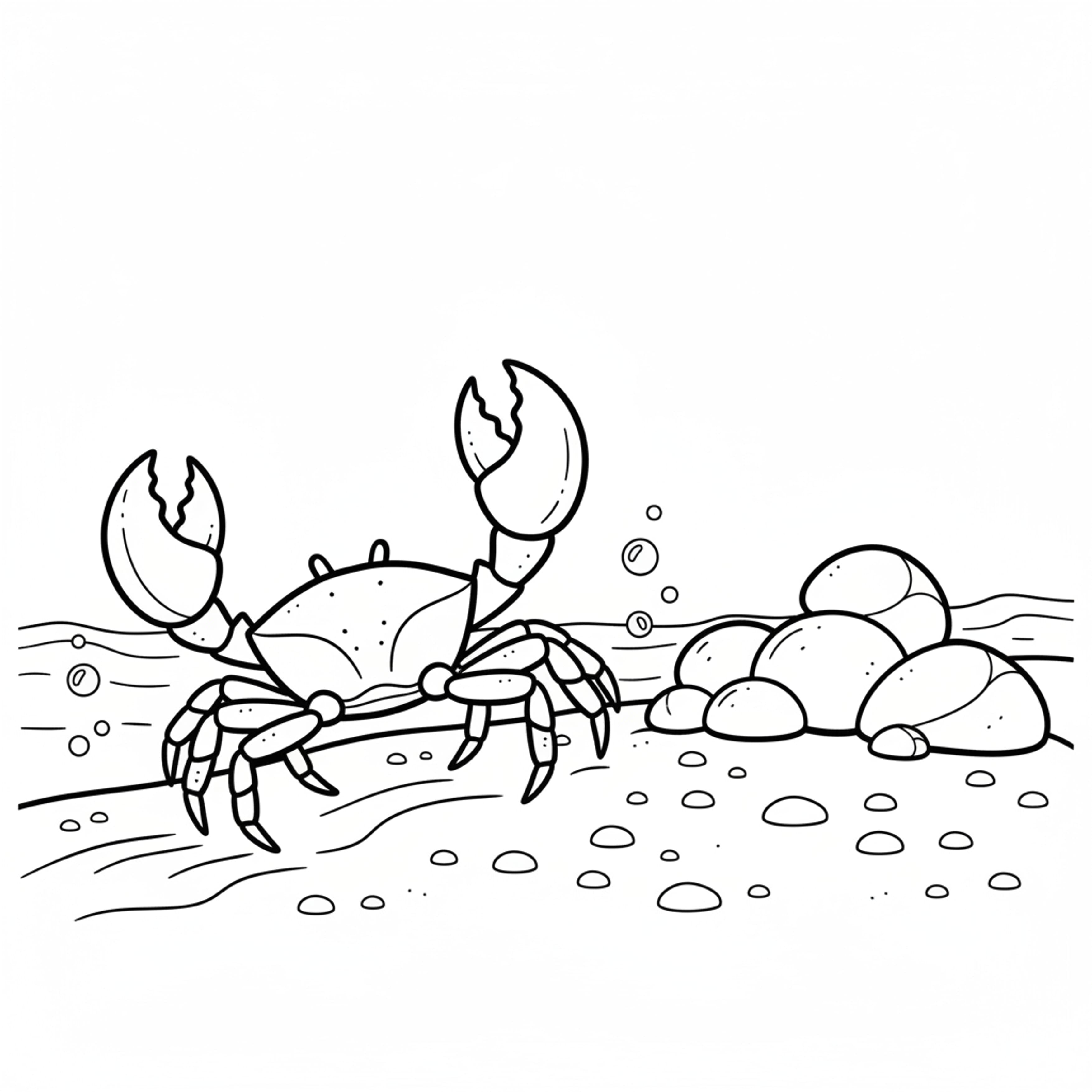 Crab on Beach - free printable coloring page