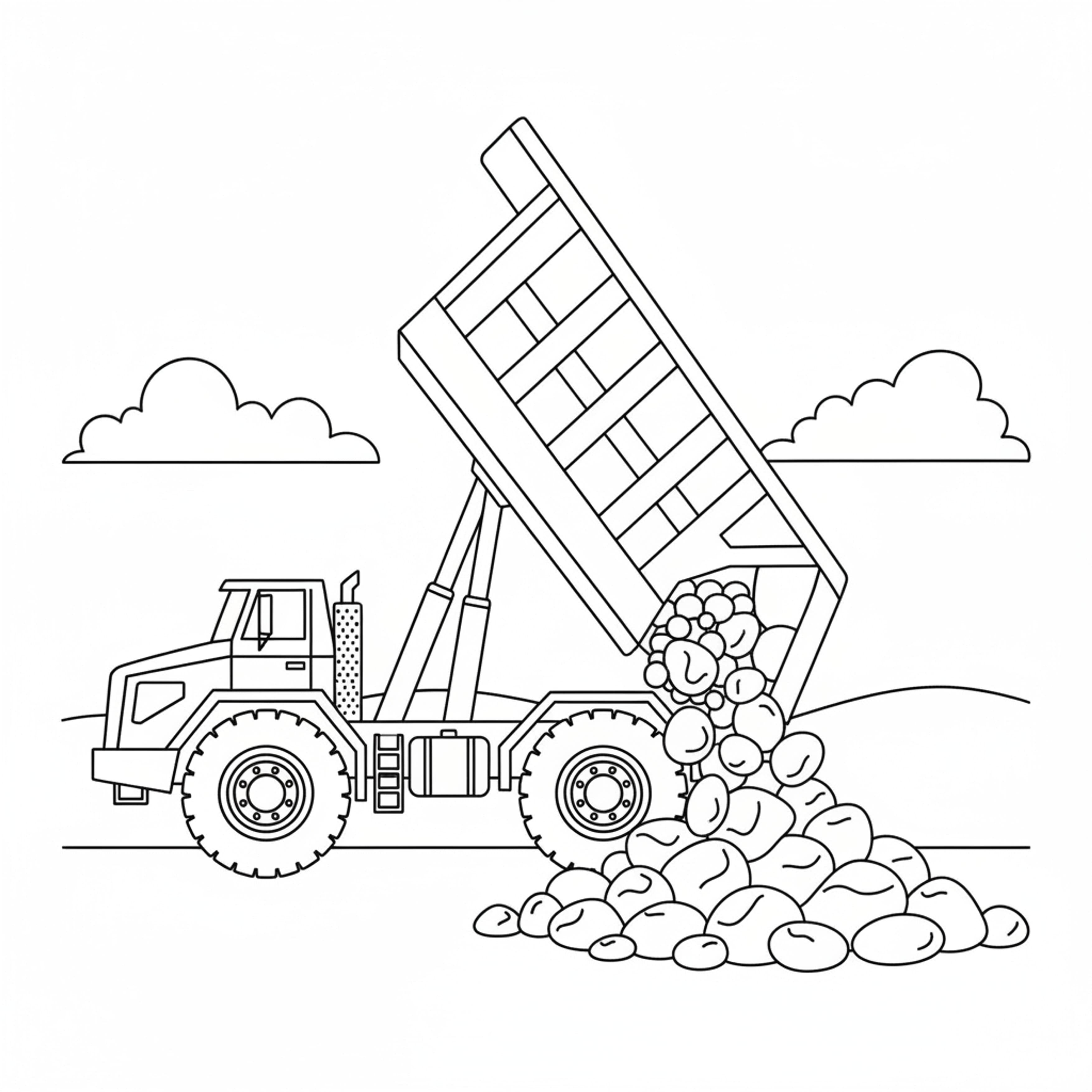 Dump Truck - free printable coloring page