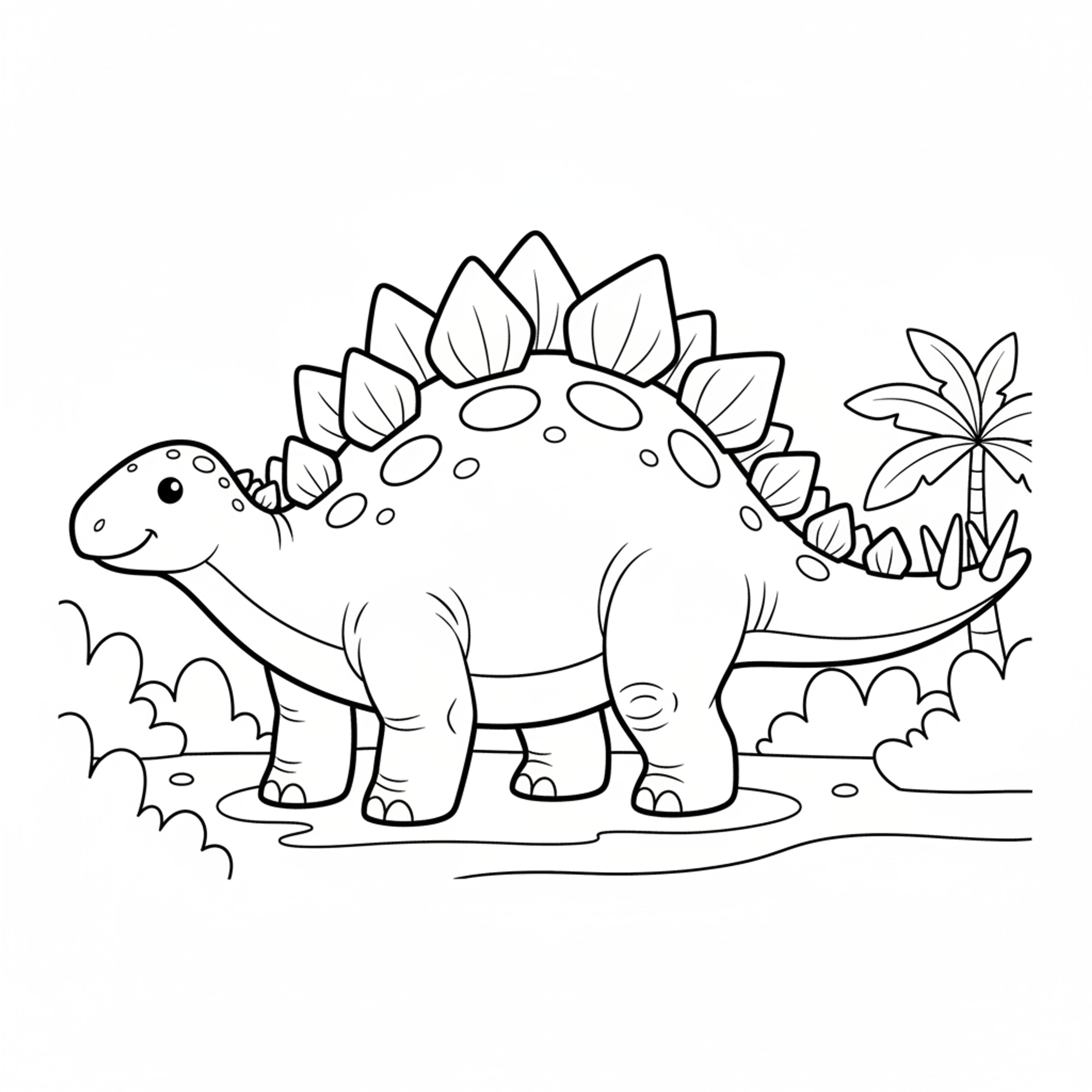Stegosaurus Spikes - free printable coloring page