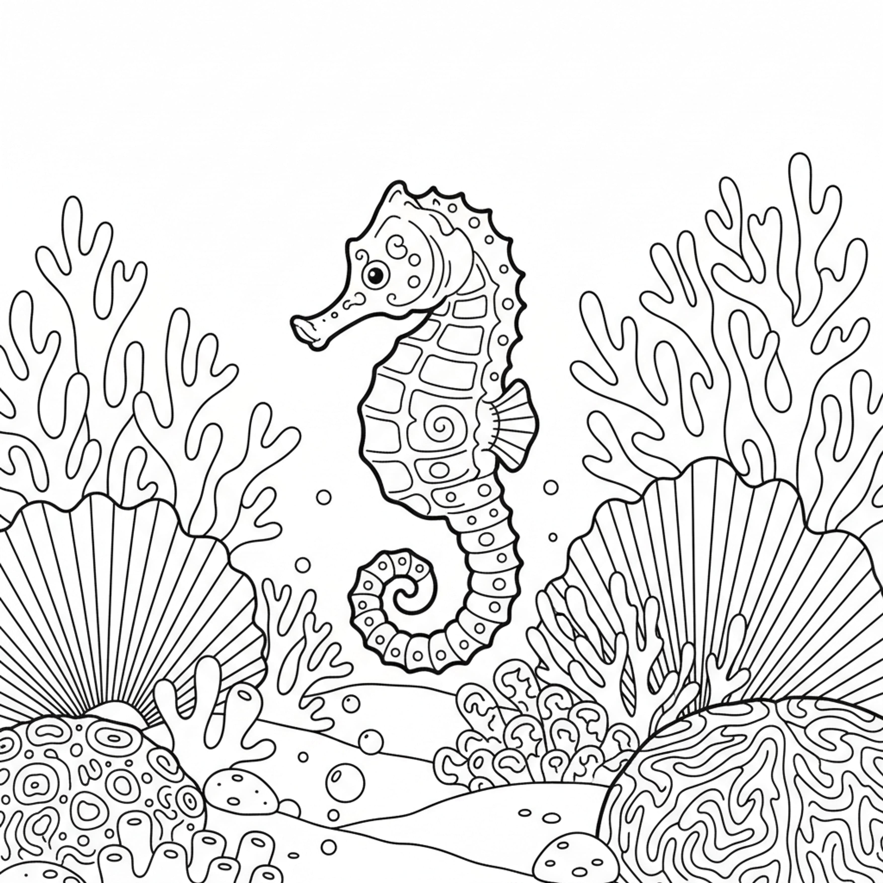 Little Seahorse - free printable coloring page