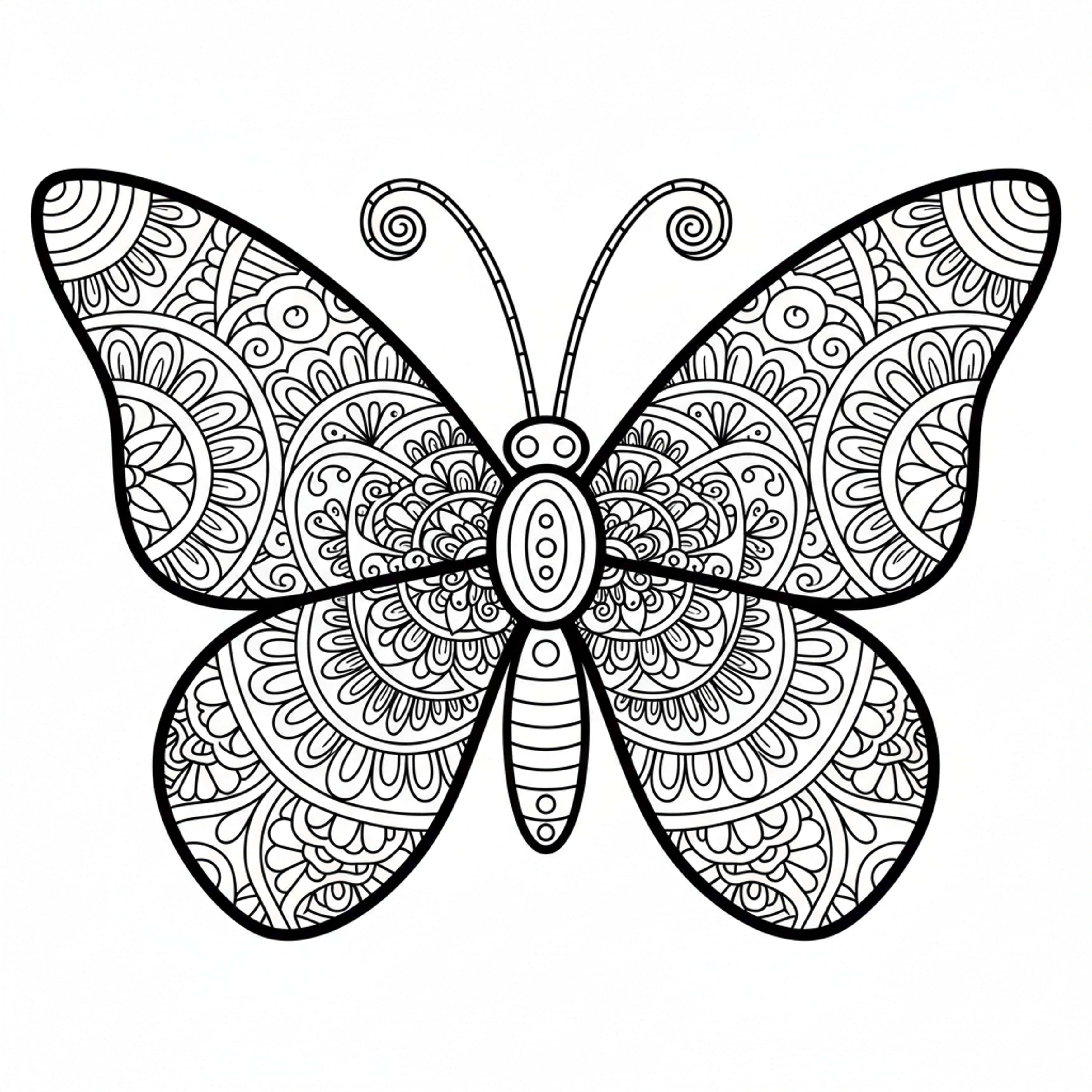Butterfly Mandala - free printable coloring page