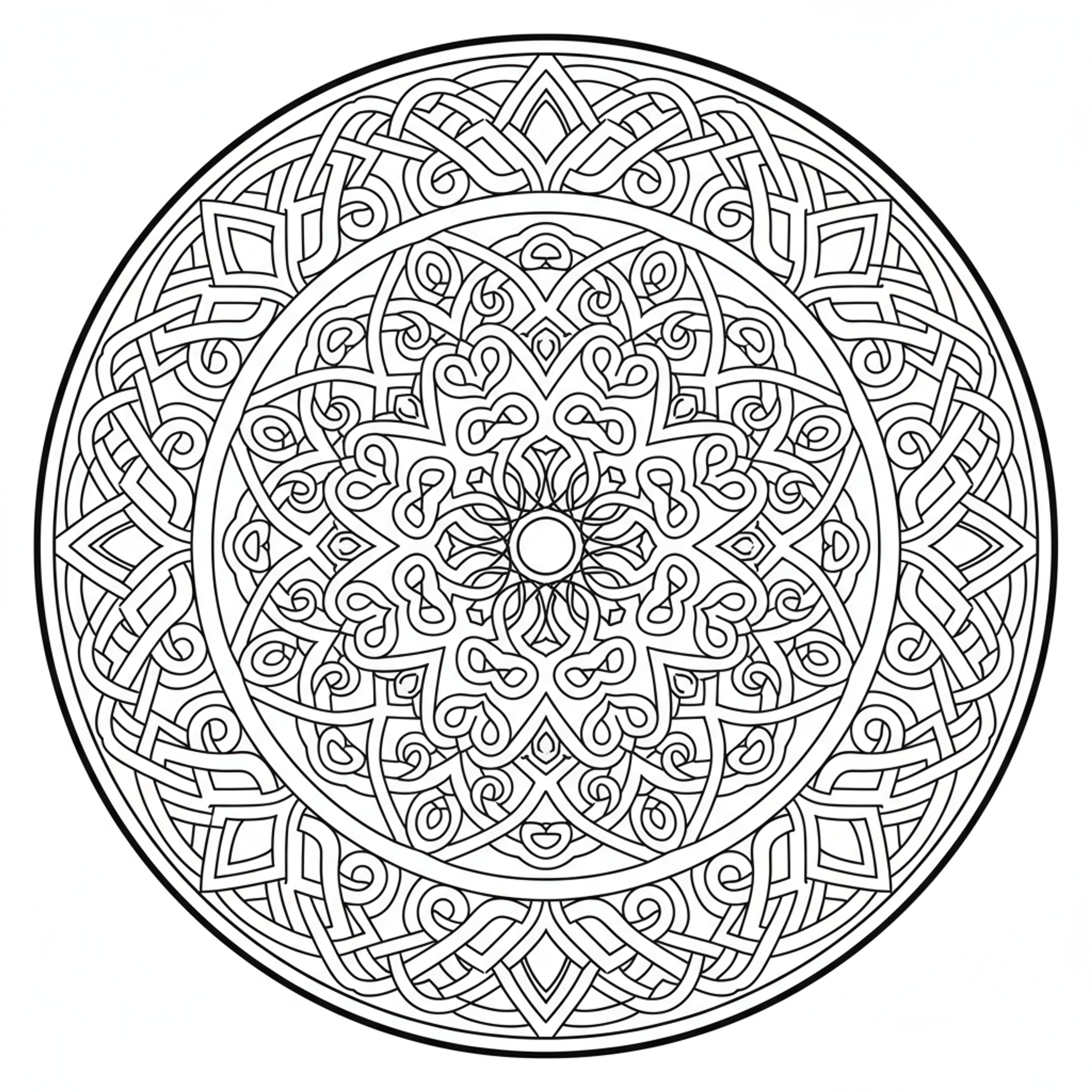 Celtic Knot Mandala - free printable coloring page