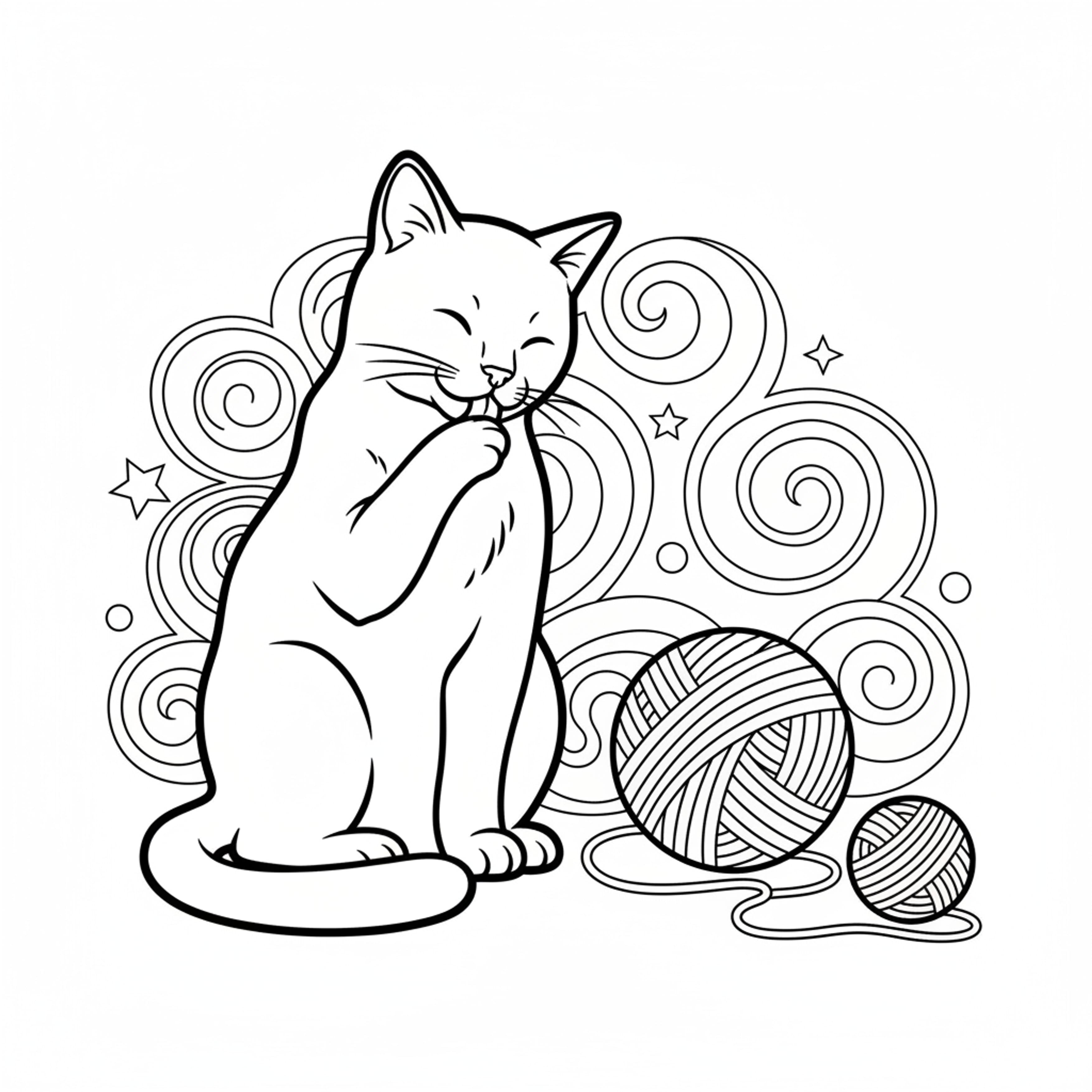 Curious Cat - free printable coloring page