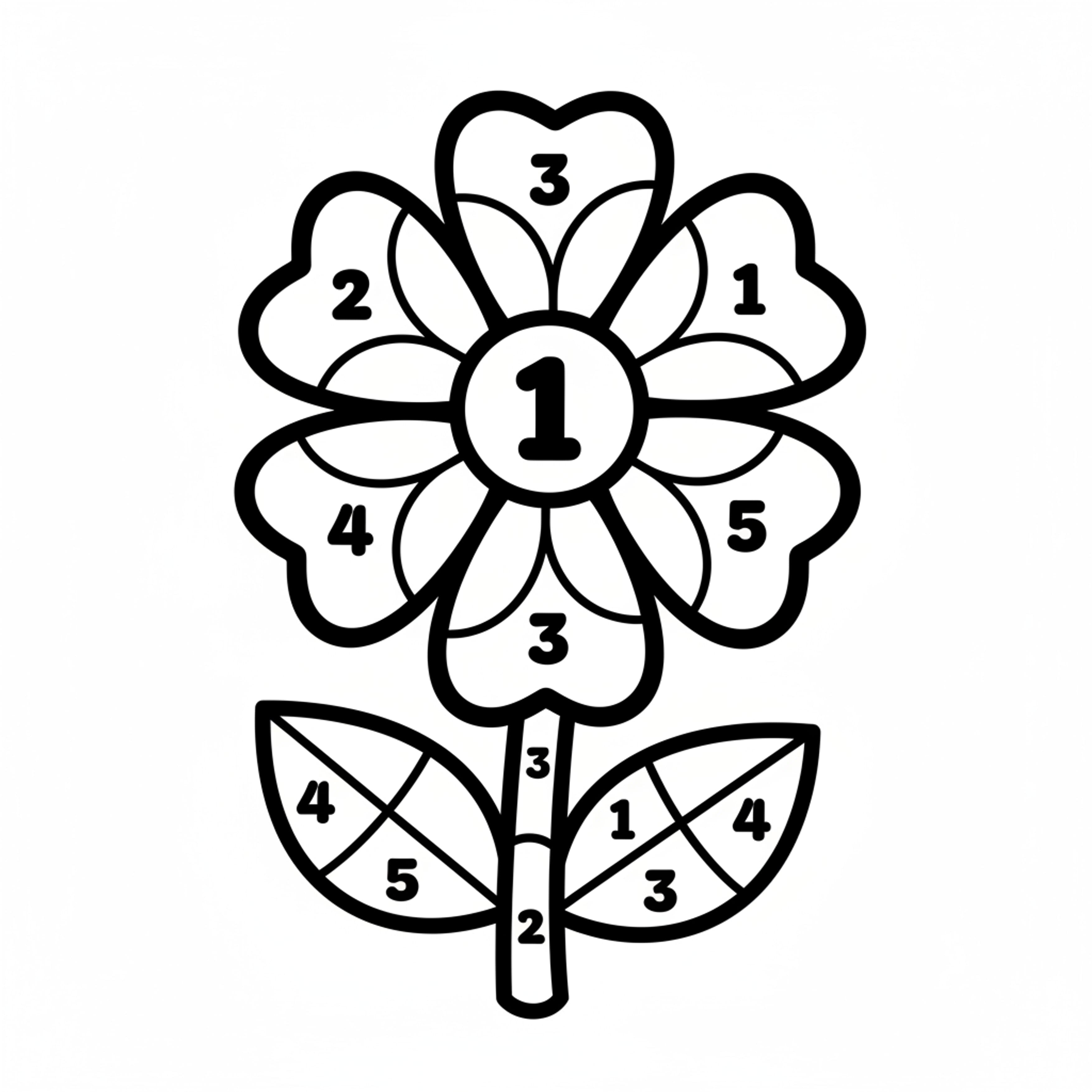 Color by Number Flower - free printable coloring page