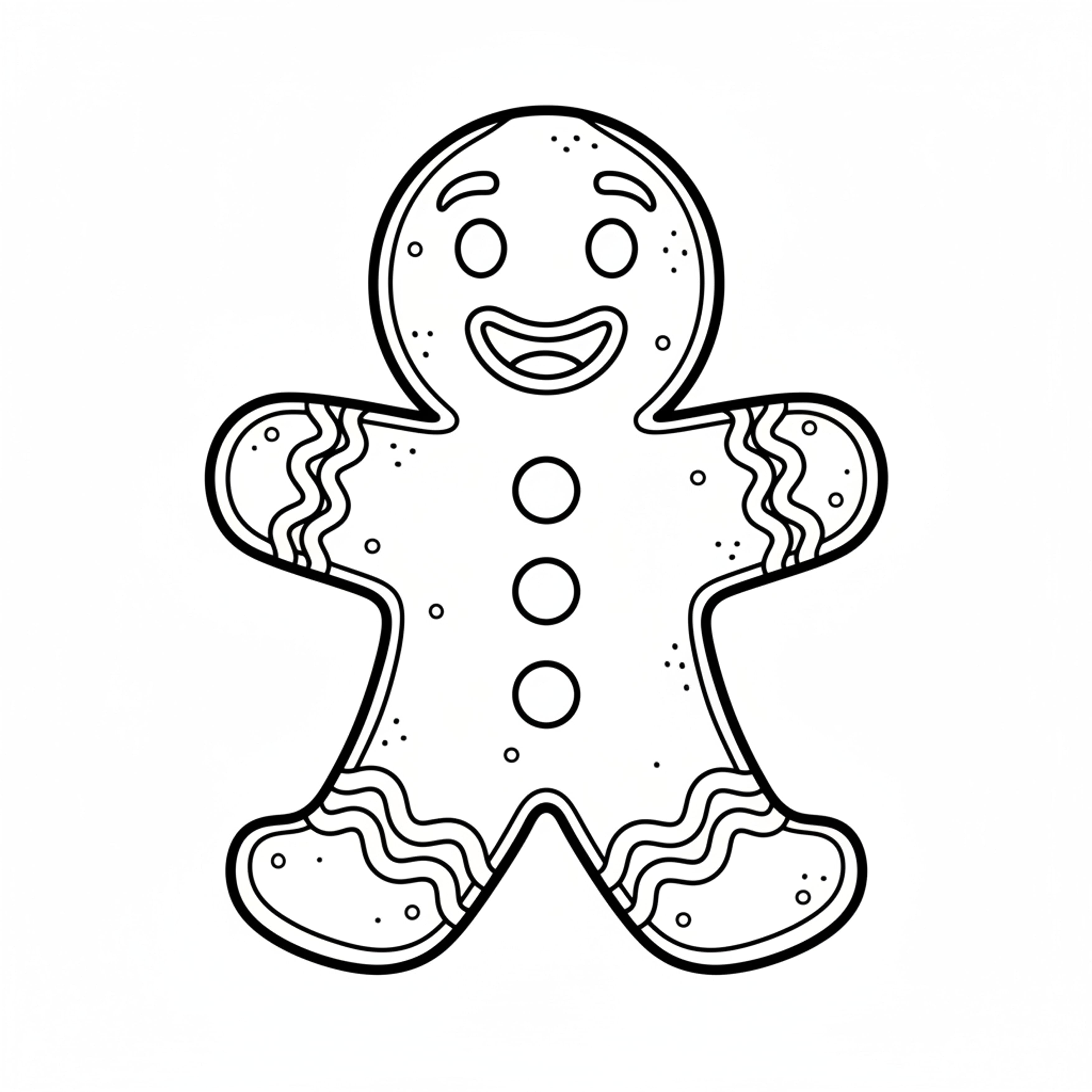 Gingerbread Man - free printable coloring page
