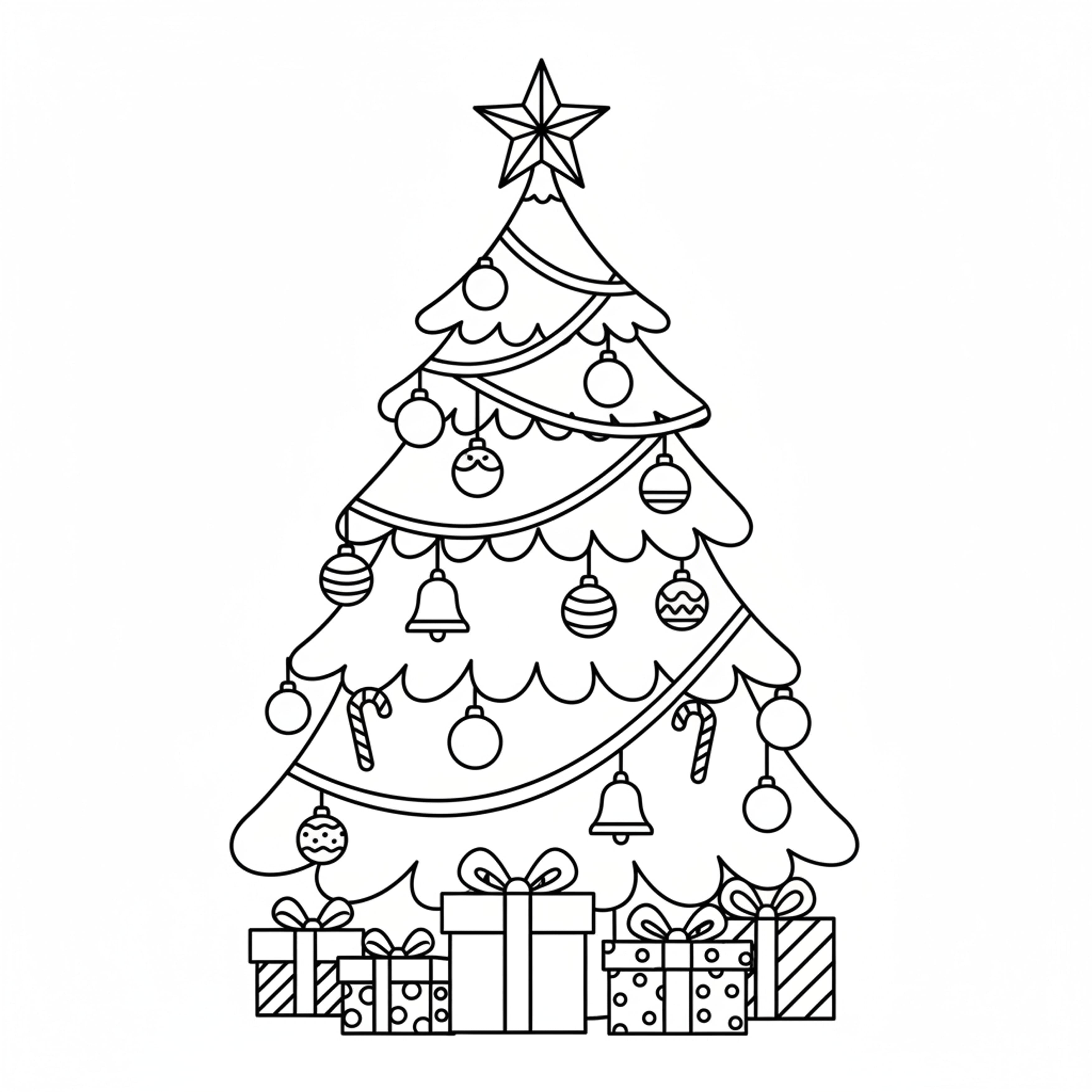 Christmas Tree - free printable coloring page