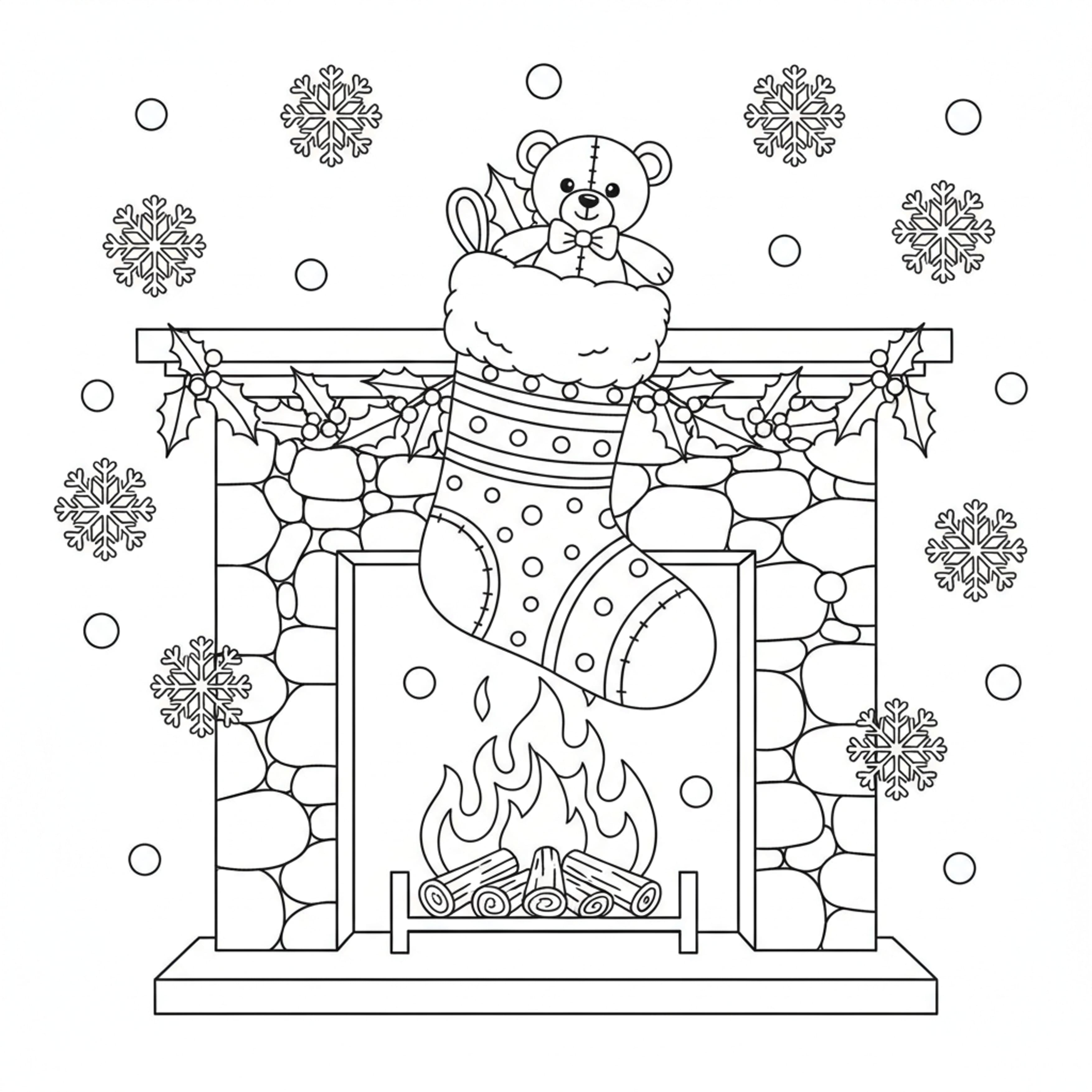 Christmas Stocking - free printable coloring page