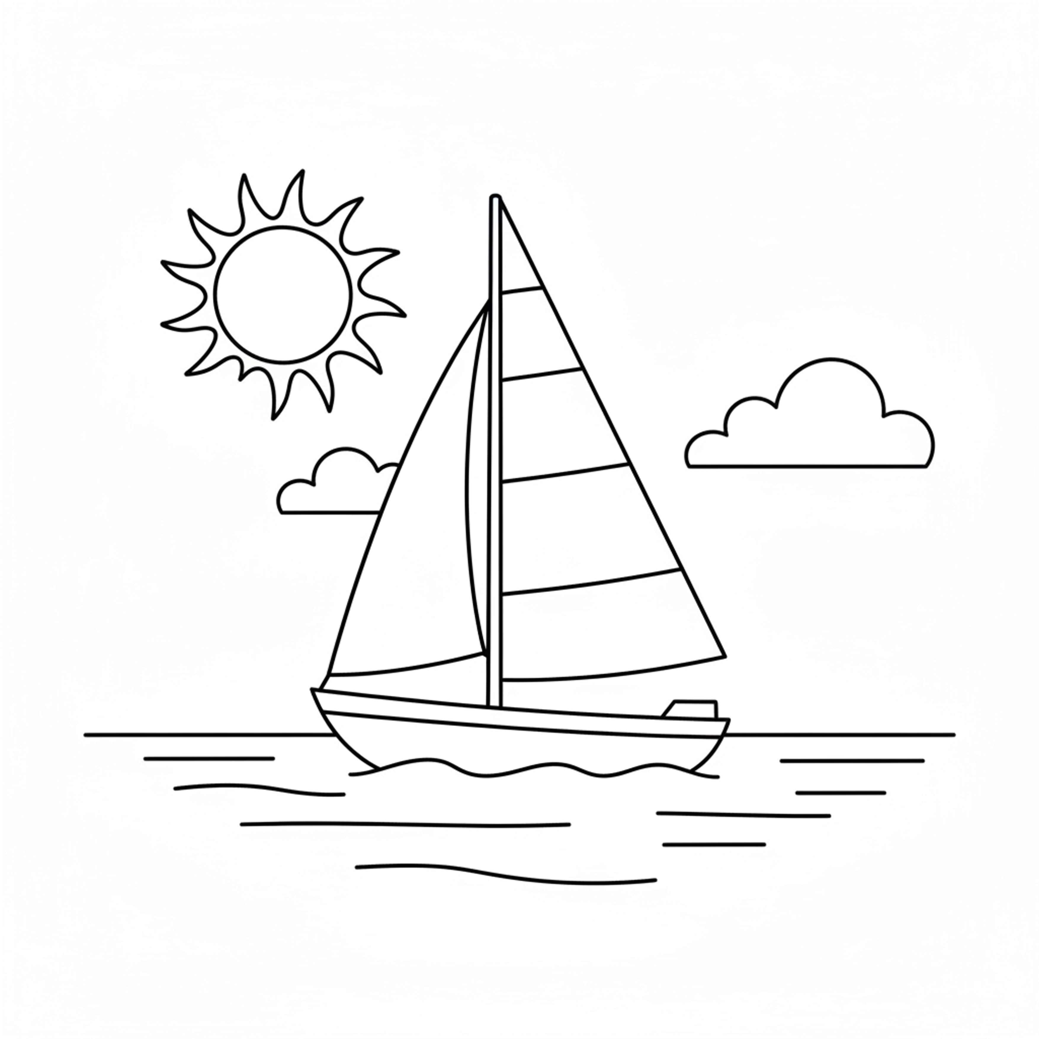 Sailing Boat - free printable coloring page