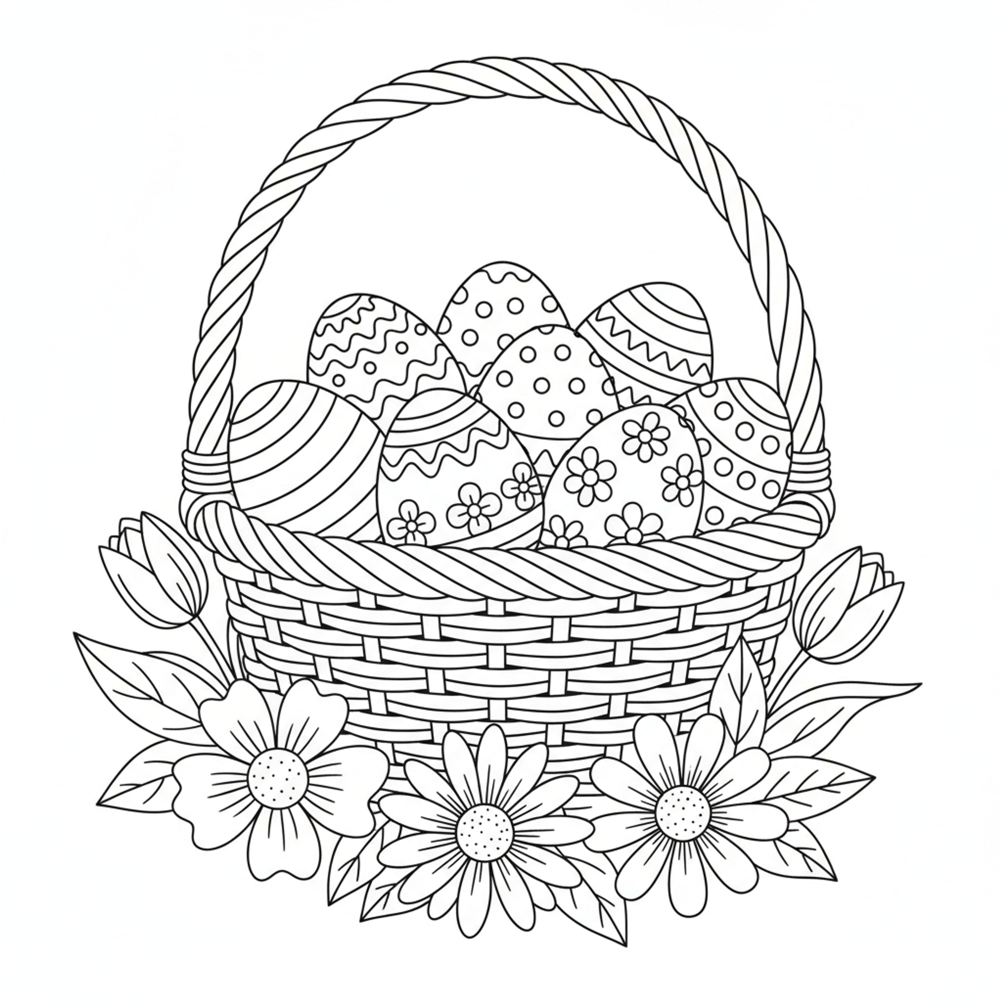 Easter Basket - free printable coloring page